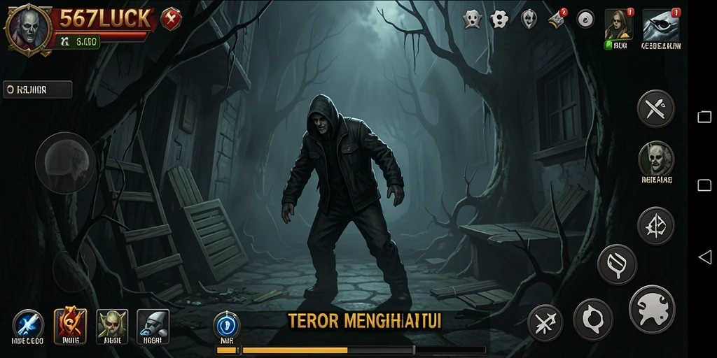 Tampilan gameplay 567LUCK yang mencekam dan penuh ketegangan.