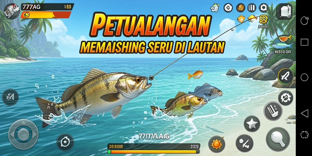 Tangkapan ikan di lautan yang indah dalam gameplay 777AG.