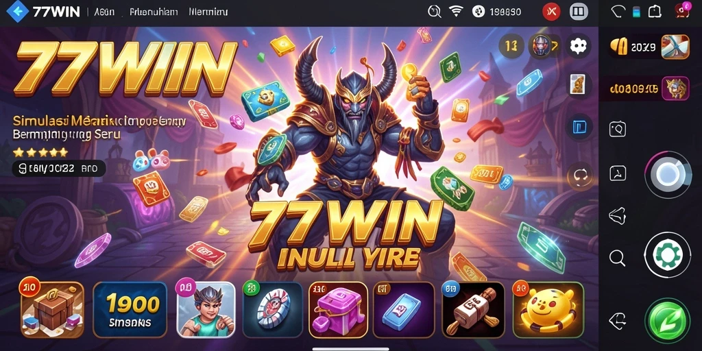 Screenshot utama 77WIN menampilkan gameplay simulasi yang mendebarkan.