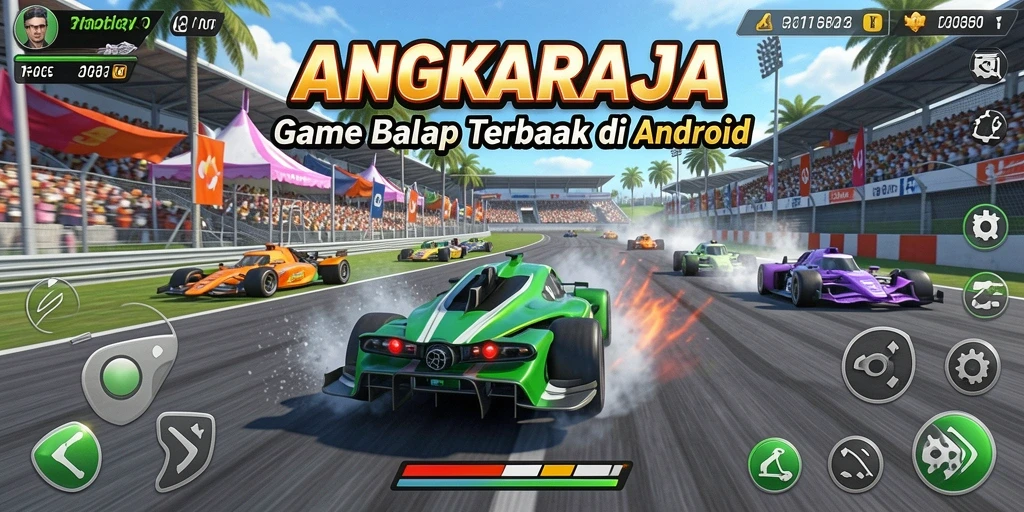 Menggambarkan aksi balapan yang mendebarkan di ANGKARAJA.