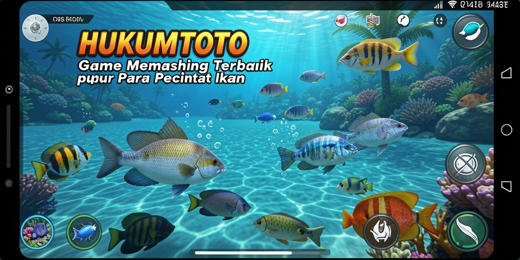 Tampilan screenshot HUKUMTOTO dengan gameplay memancing yang eksotis.