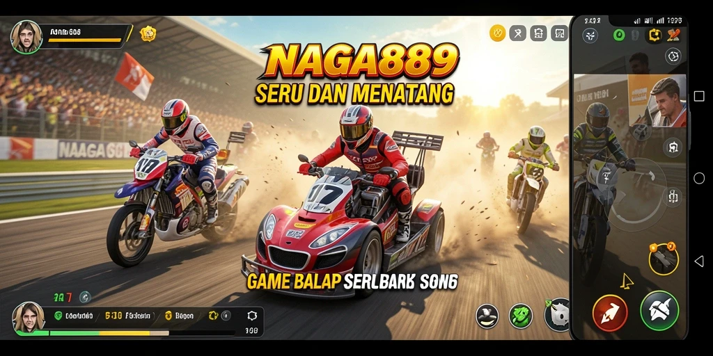 Tampilan gameplay NAGA889 yang seru saat balapan.