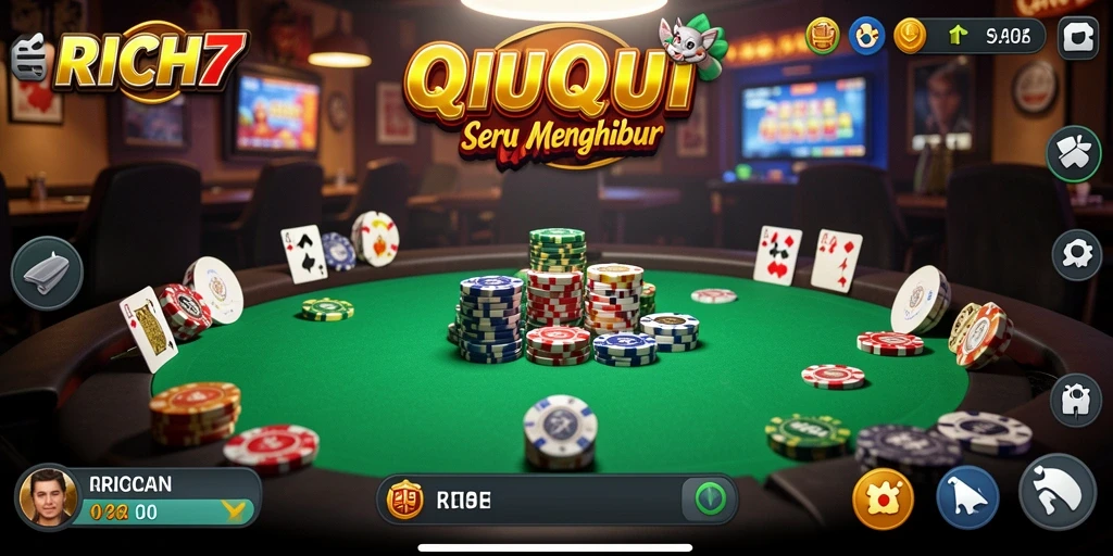 Screenshot RICH7 menampilkan gameplay seru QiuQiu.