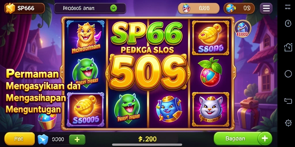 Tampilan menarik dari gameplay SP666 dengan berbagai tema Slot.