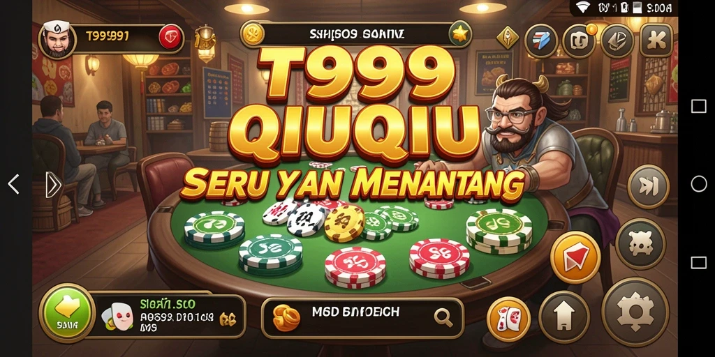Screenshot T9999 menunjukkan aksi seru dalam permainan QiuQiu.